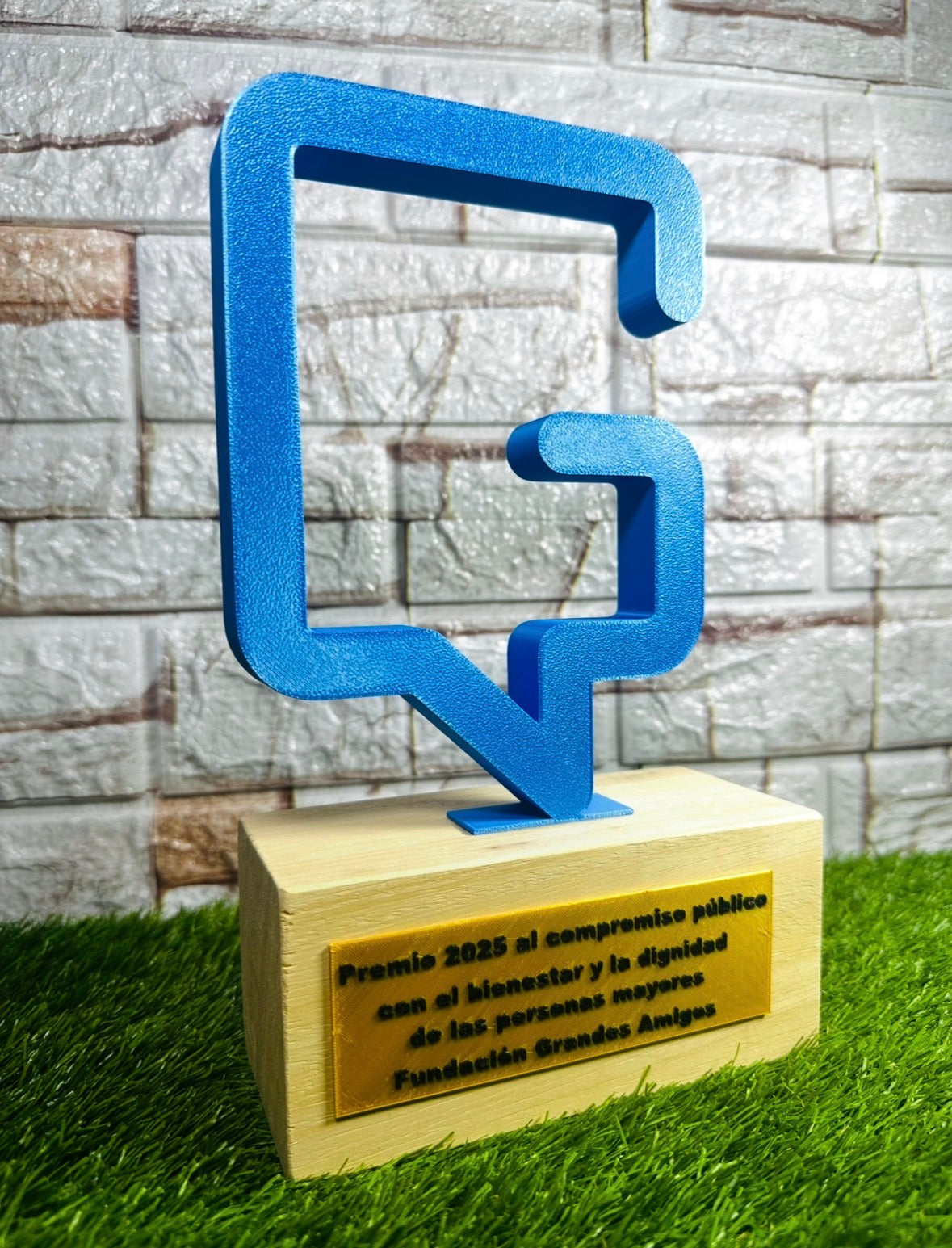 Trofeo personalizado base de madera