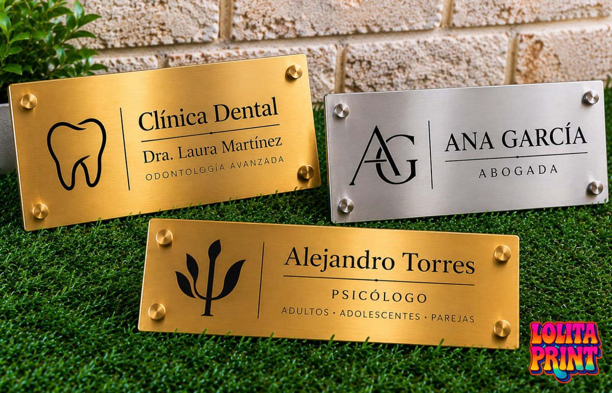 Placa Profesional Personalizada para Puerta