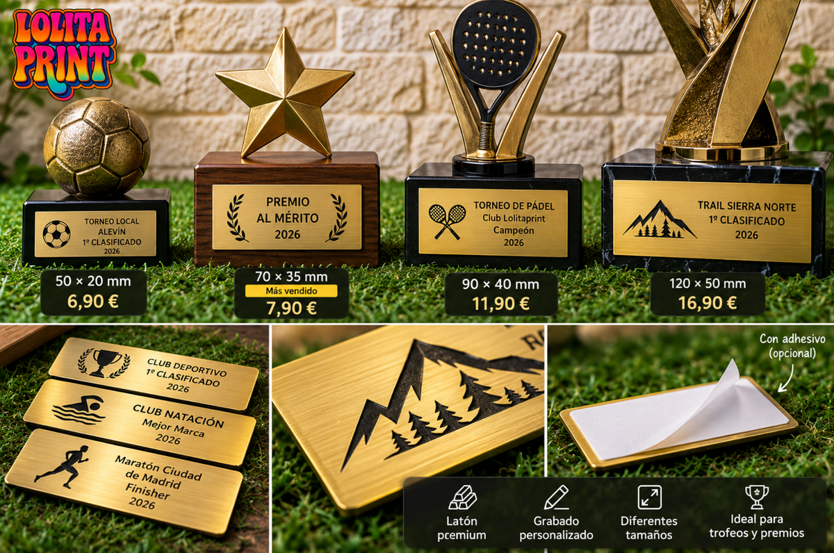 Placa de Latón Personalizada para Trofeo