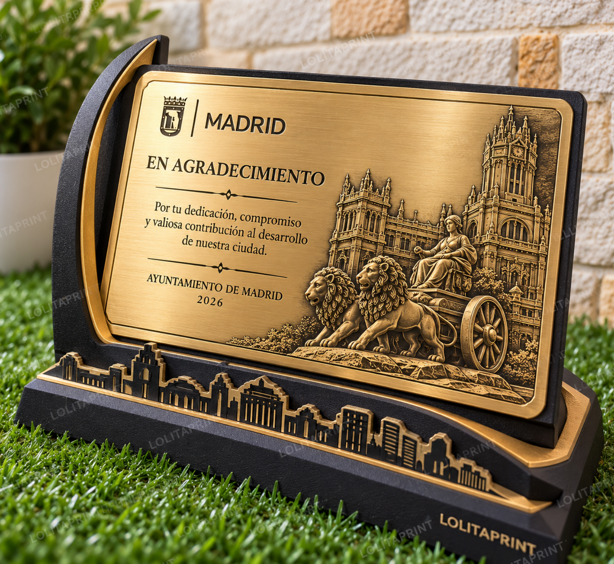 Placa Conmemorativa de Metal con Expositor 3D Personalizado