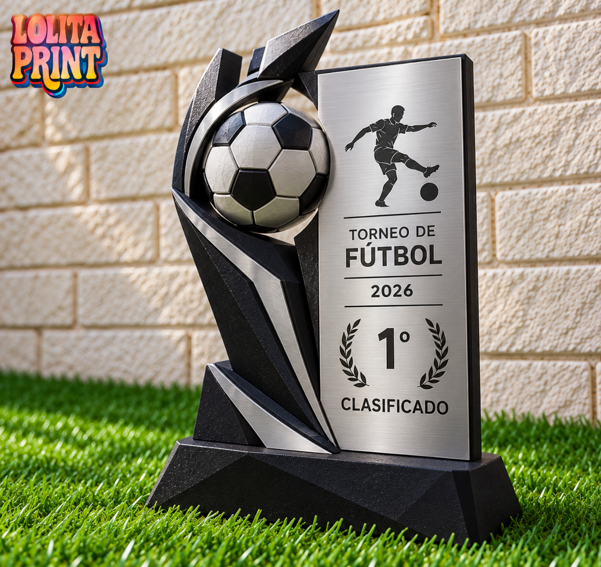 Trofeo de Fútbol Personalizado · Aluminio + Impresión 3D