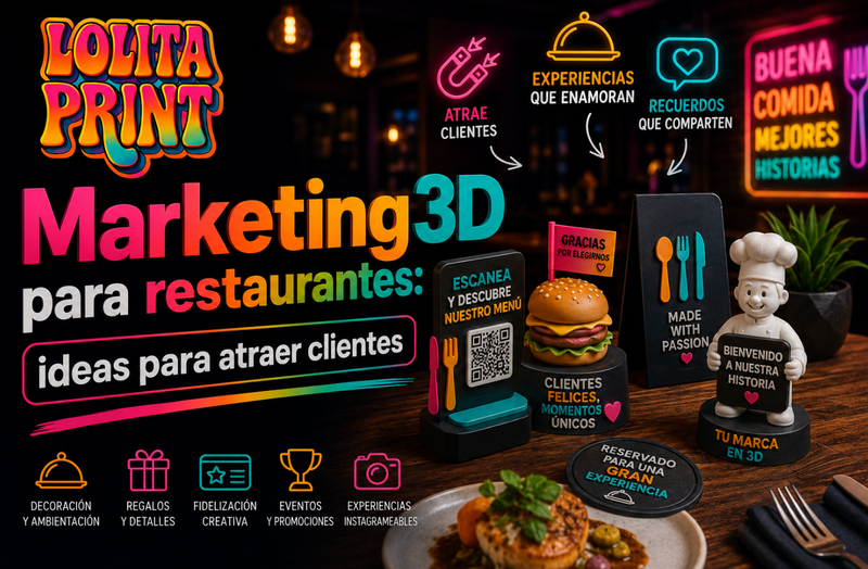 Marketing3D para restaurantes: ideas físicas para atraer clientes y hacer que hablen de tu local