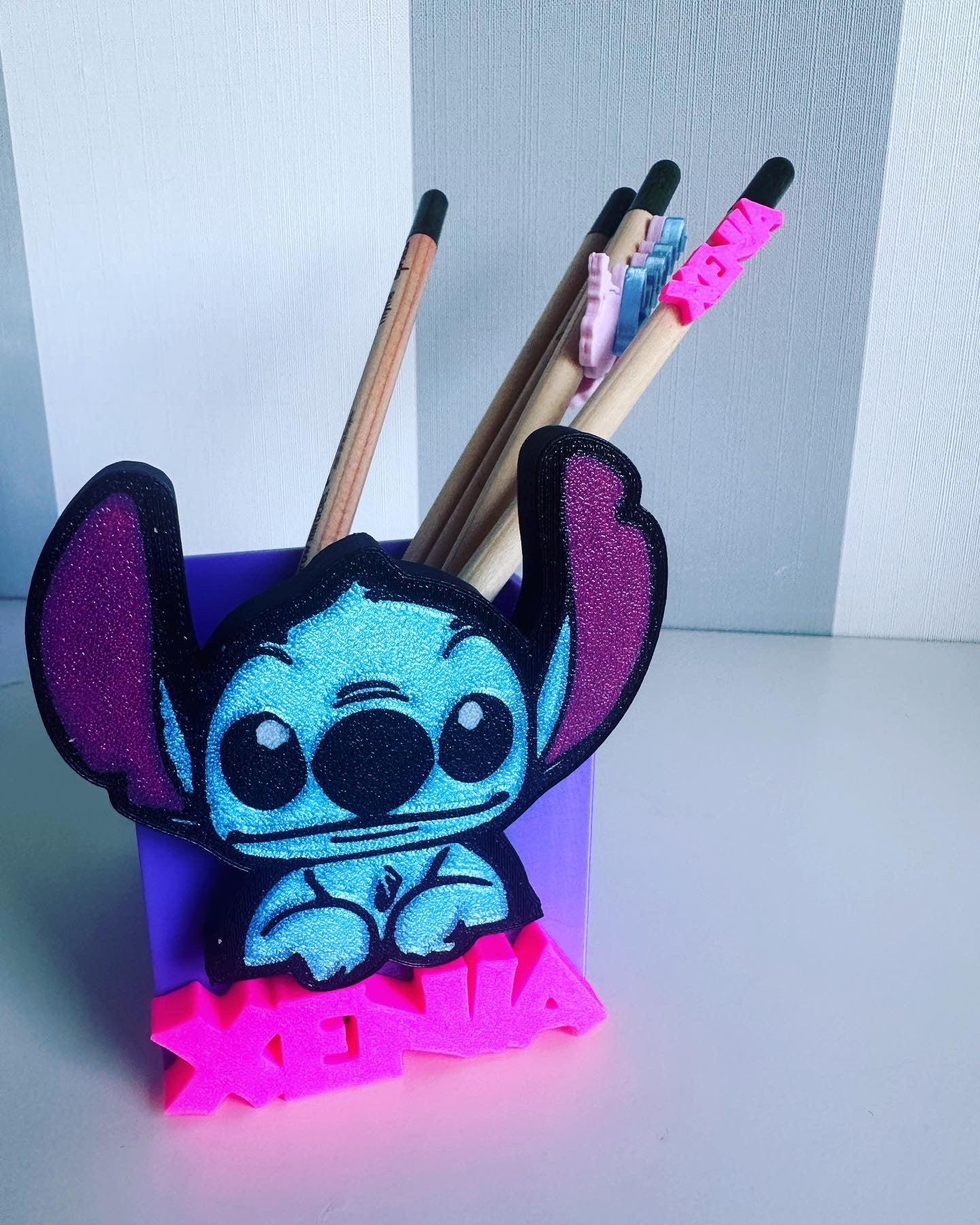 Stitch pencil holder with name