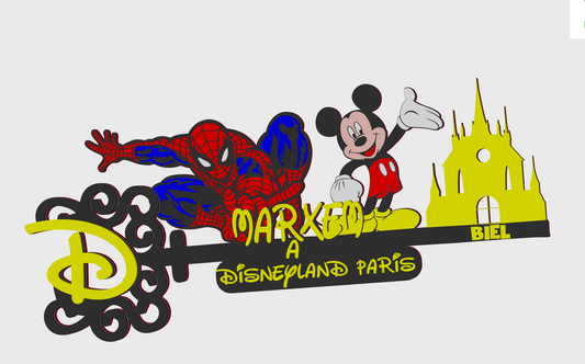 Llave Disney Mickey y Spiderman a color