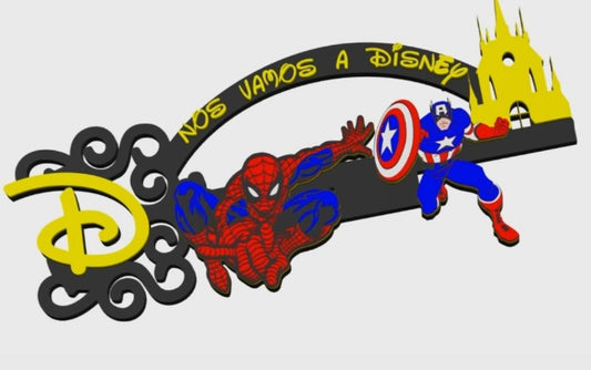 Llave Disney Spiderman y Capitán América con arco