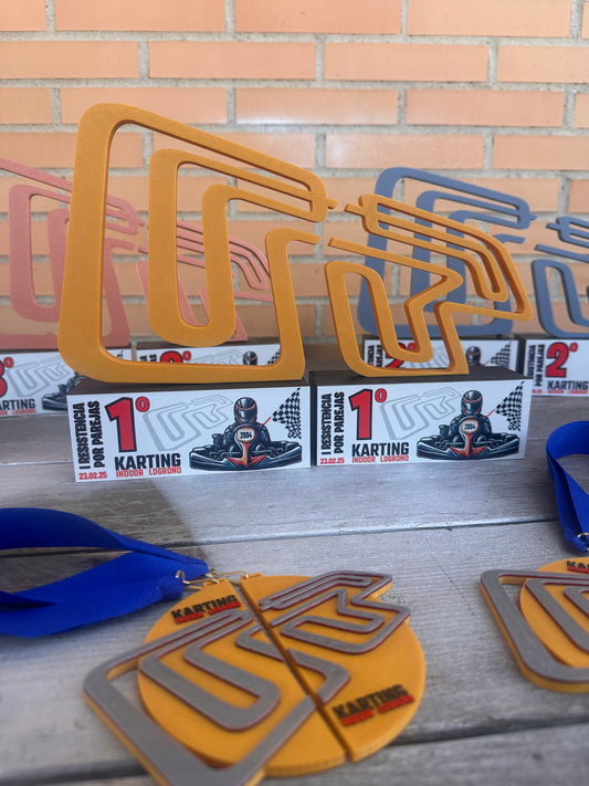 Trofeo 3D serigrafiado karts