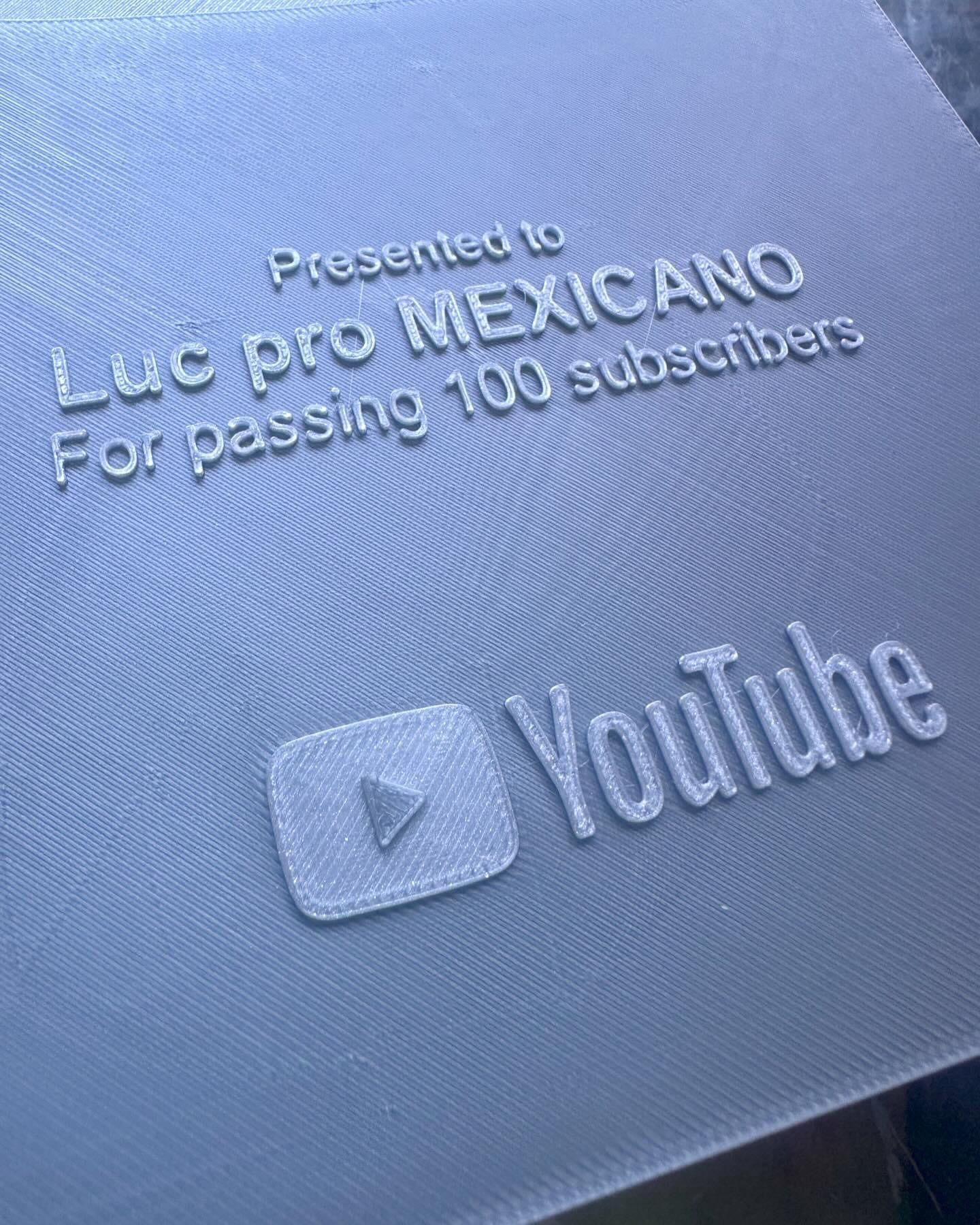 Placa YouTuber personalizada