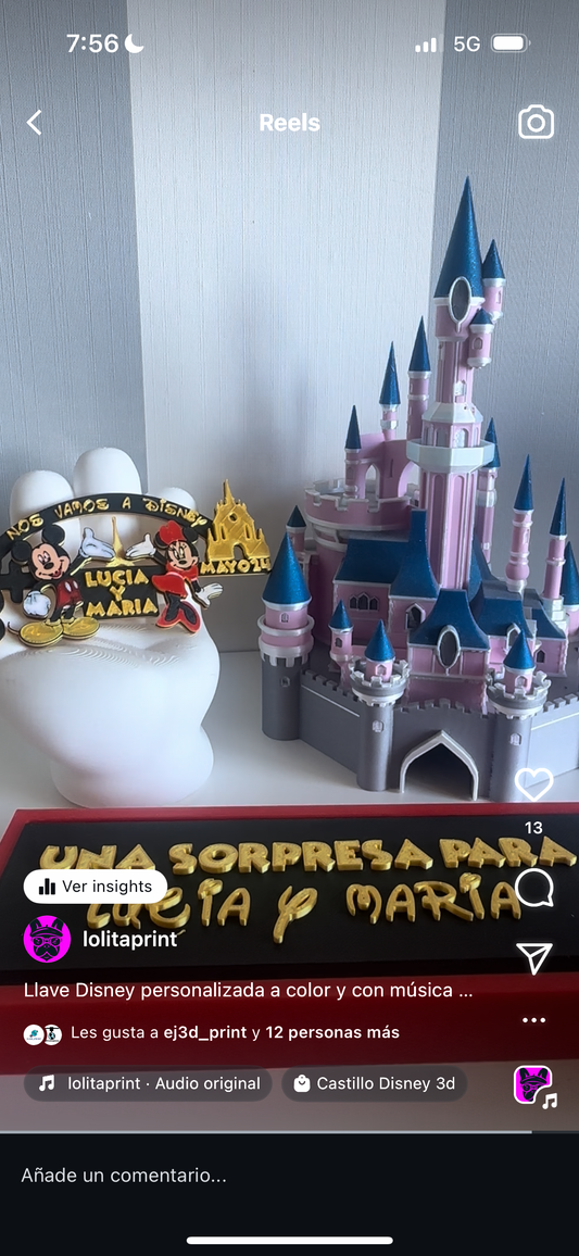 Llave Disney personalizada arco con Mickey Minnie y la torre Eiffel