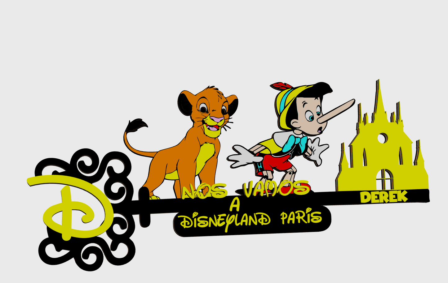 Disney Simba and Pinocchio color key