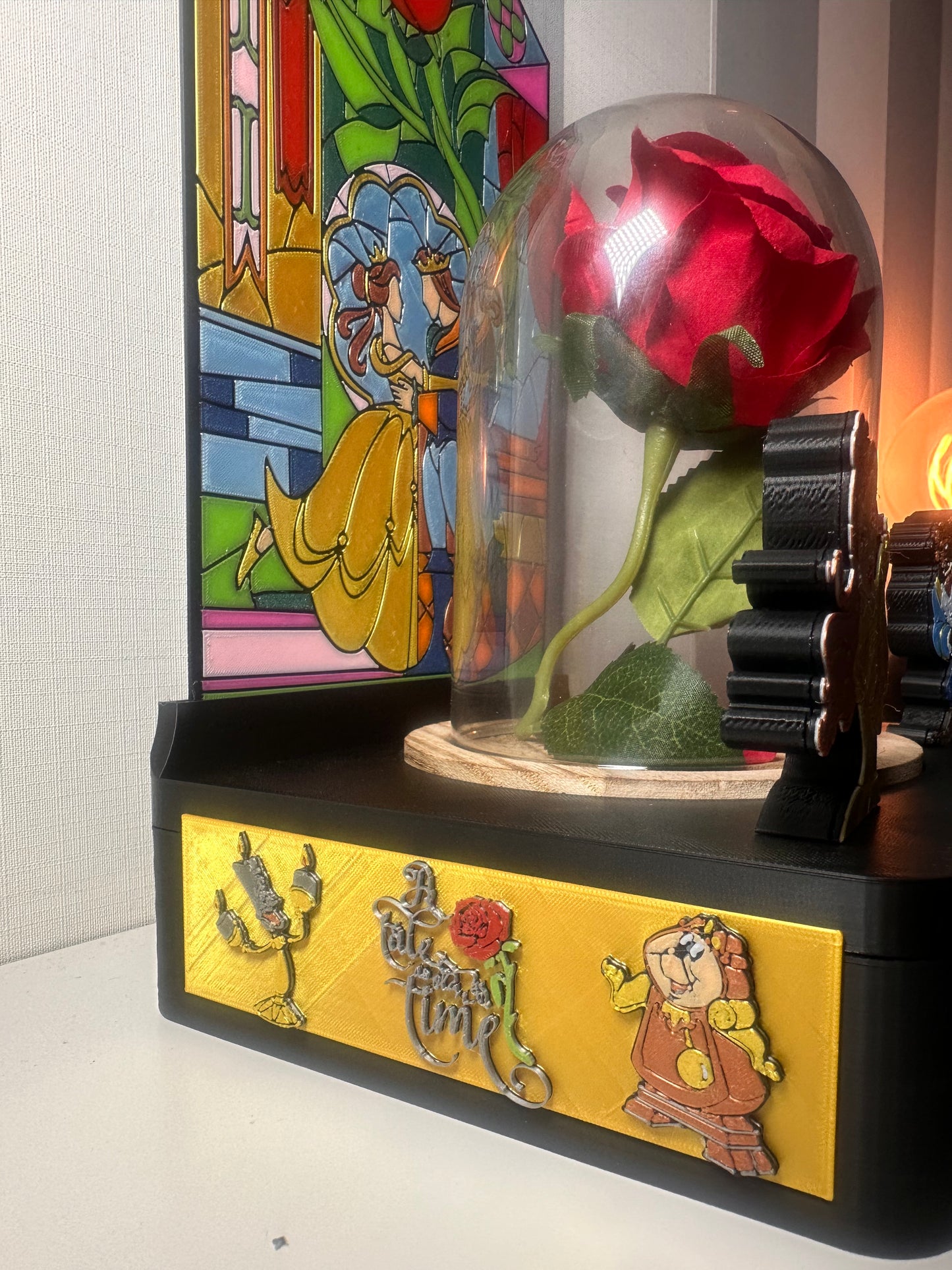 Pink Beauty and the Beast Jewelry Box