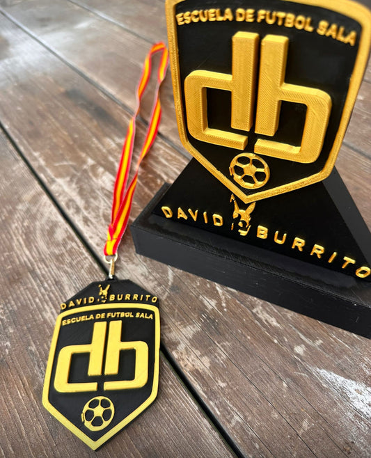 Pack medalla 3d personalizada y trofeo 3d