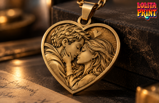 Colgante Personalizado de Pareja Manga en Relieve 3D