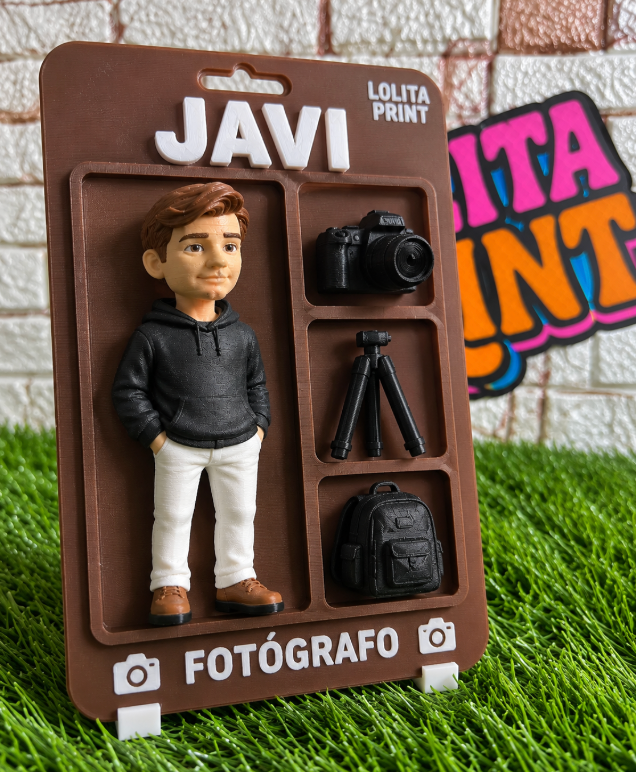 Figura personalizada de fotógrafo 3D | Regalo original