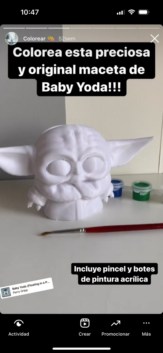 baby yoda flower pot to color