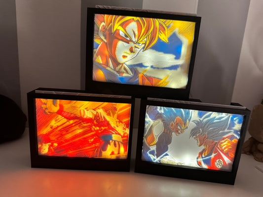 3 frames of colored lithophanes