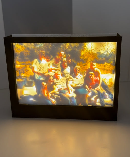 Interchangeable illuminated photo frame