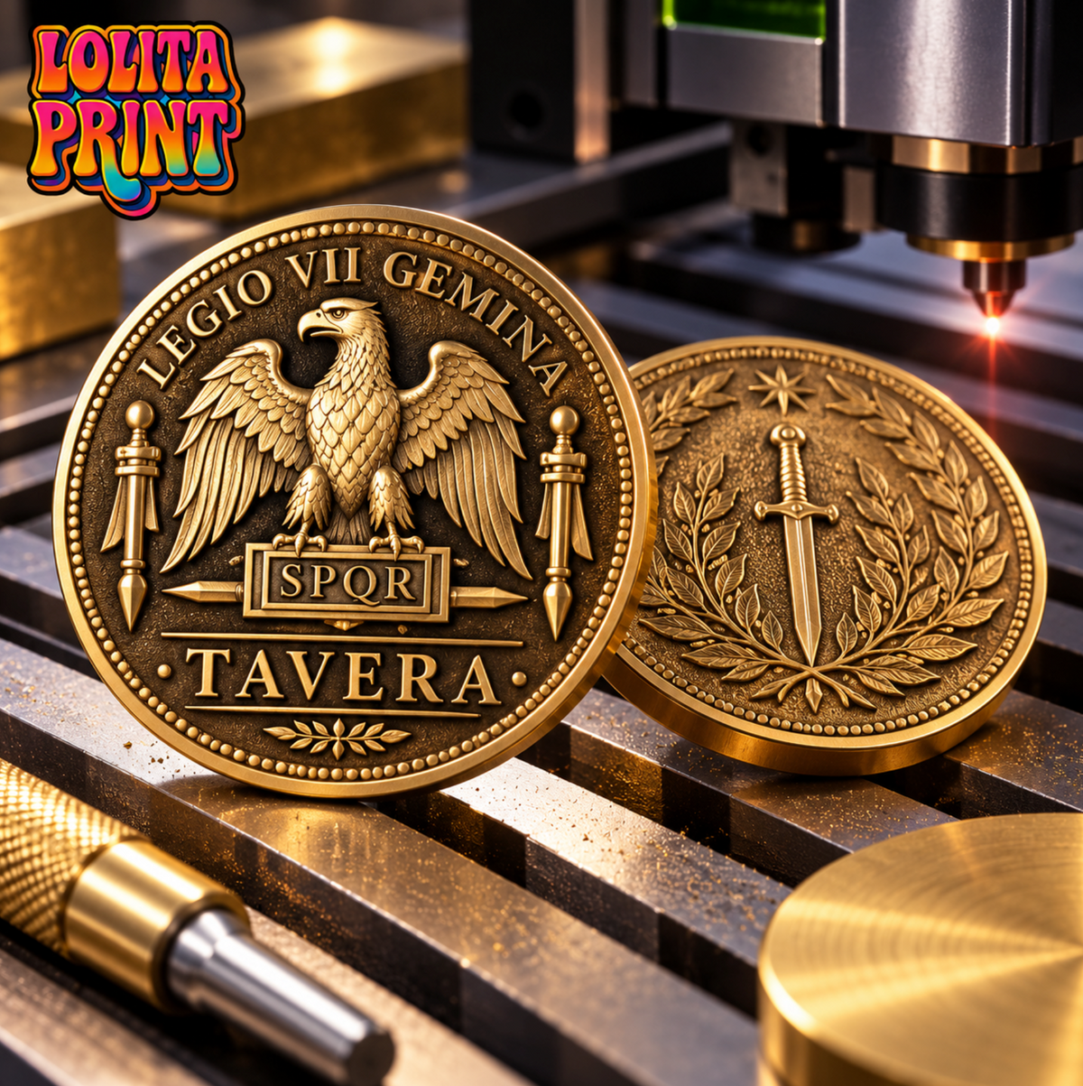 Moneda personalizada en metal con relieve 3D