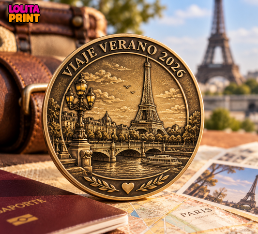 Moneda Personalizada de tu Viaje con Foto y Fecha