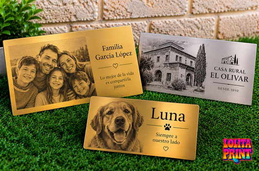 Placa con Foto Grabada en Metal Personalizada