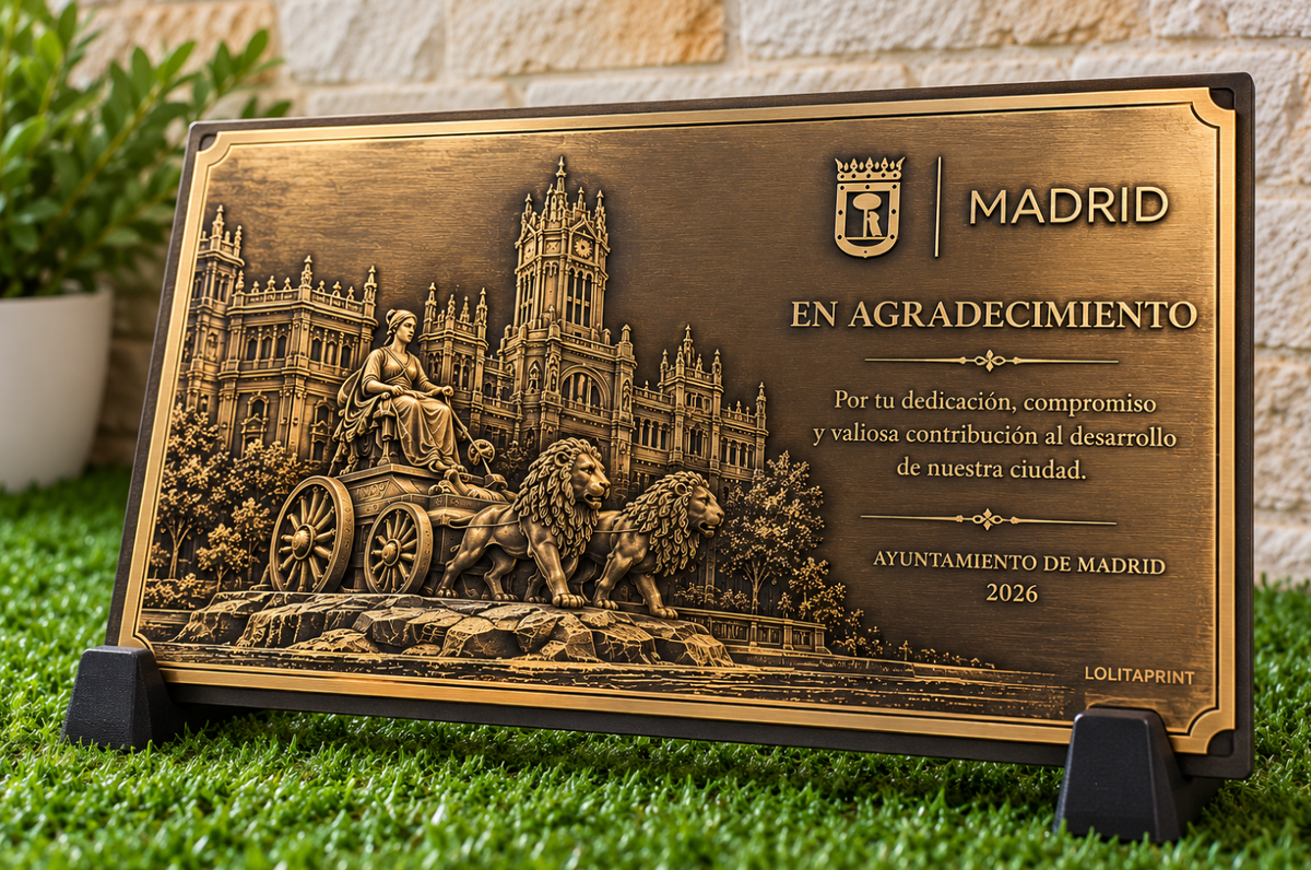 Placa Conmemorativa de Metal con Relieve 3D Premium