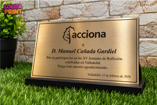 Placa Conmemorativa de Metal Personalizada Grabada