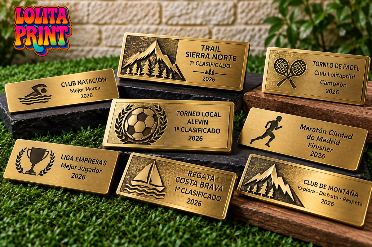 Placa de Latón Premium con Grabado en Relieve para Trofeo