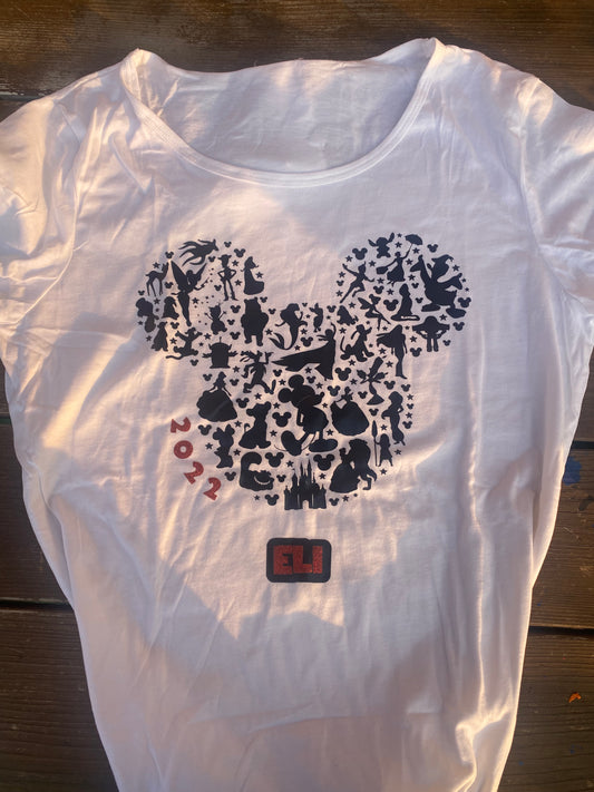 Personalized white Disney trip t-shirt